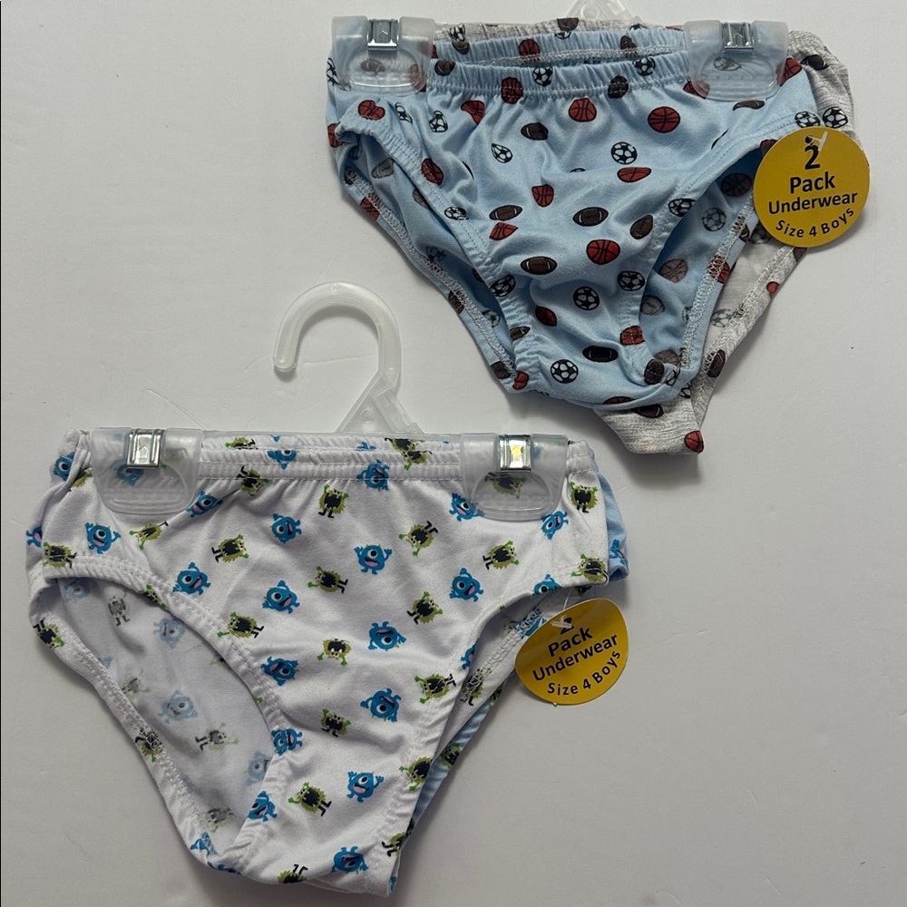 Kids' Sports and Monsters Print Underwear Set